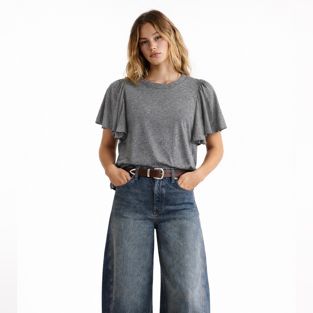 Unsubscribed Ruffle Grey Tee